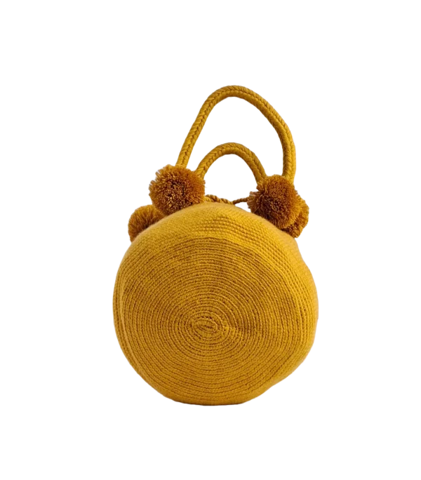 Ochre-Yellow-Base-Pom-Pom-Wayuu-Crafted-Handbag